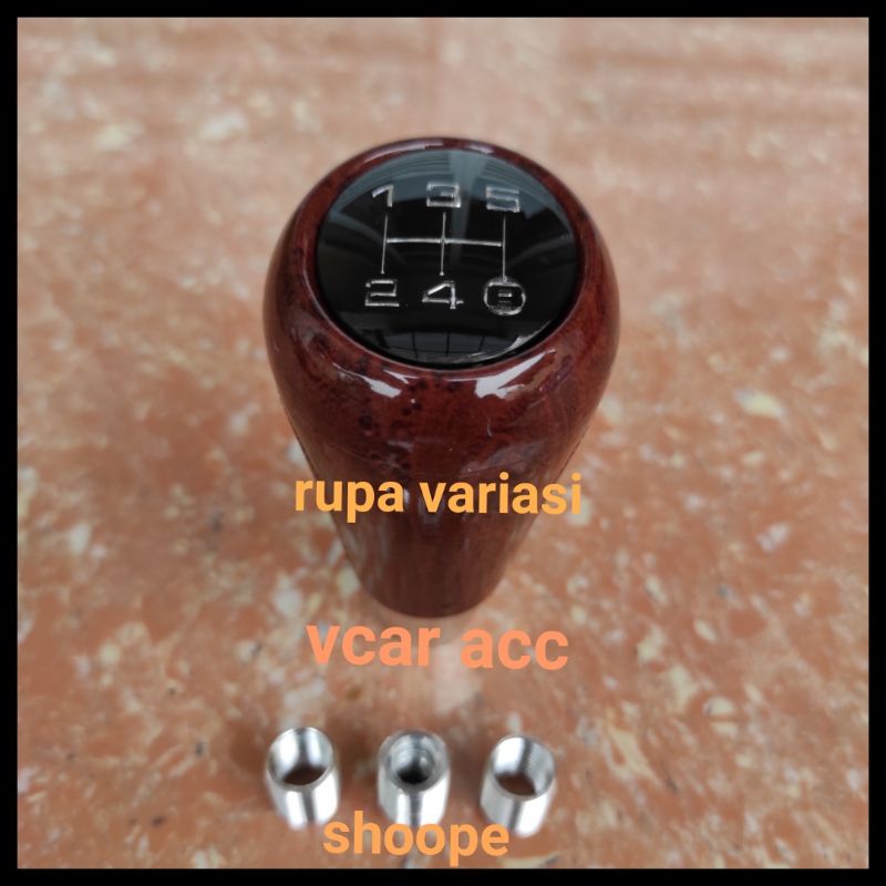 TUAS KNOB GEAR PERSNELING SHIFT KNOP MOBIL MANUAL UNIVERSAL MOTIF CARBON DAN KAYU WOOD