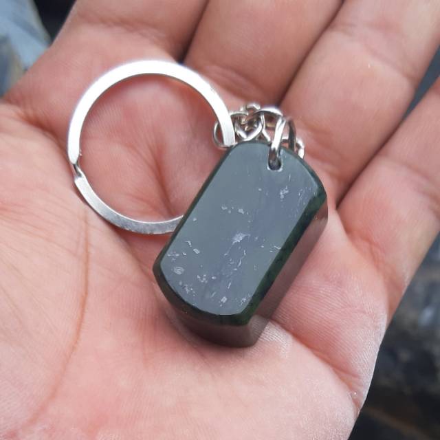 Gantungan Kunci Natural Giok Black Jade Aceh Elegan