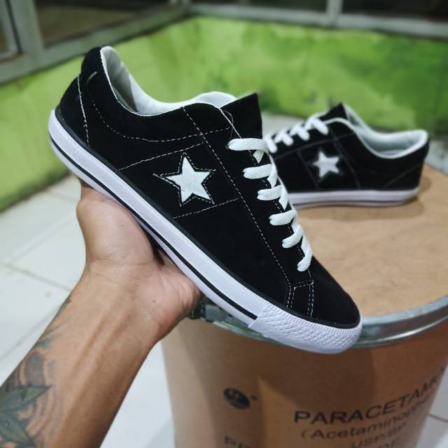 Sepatu Converse All Star One Star Swide Hitam List Original