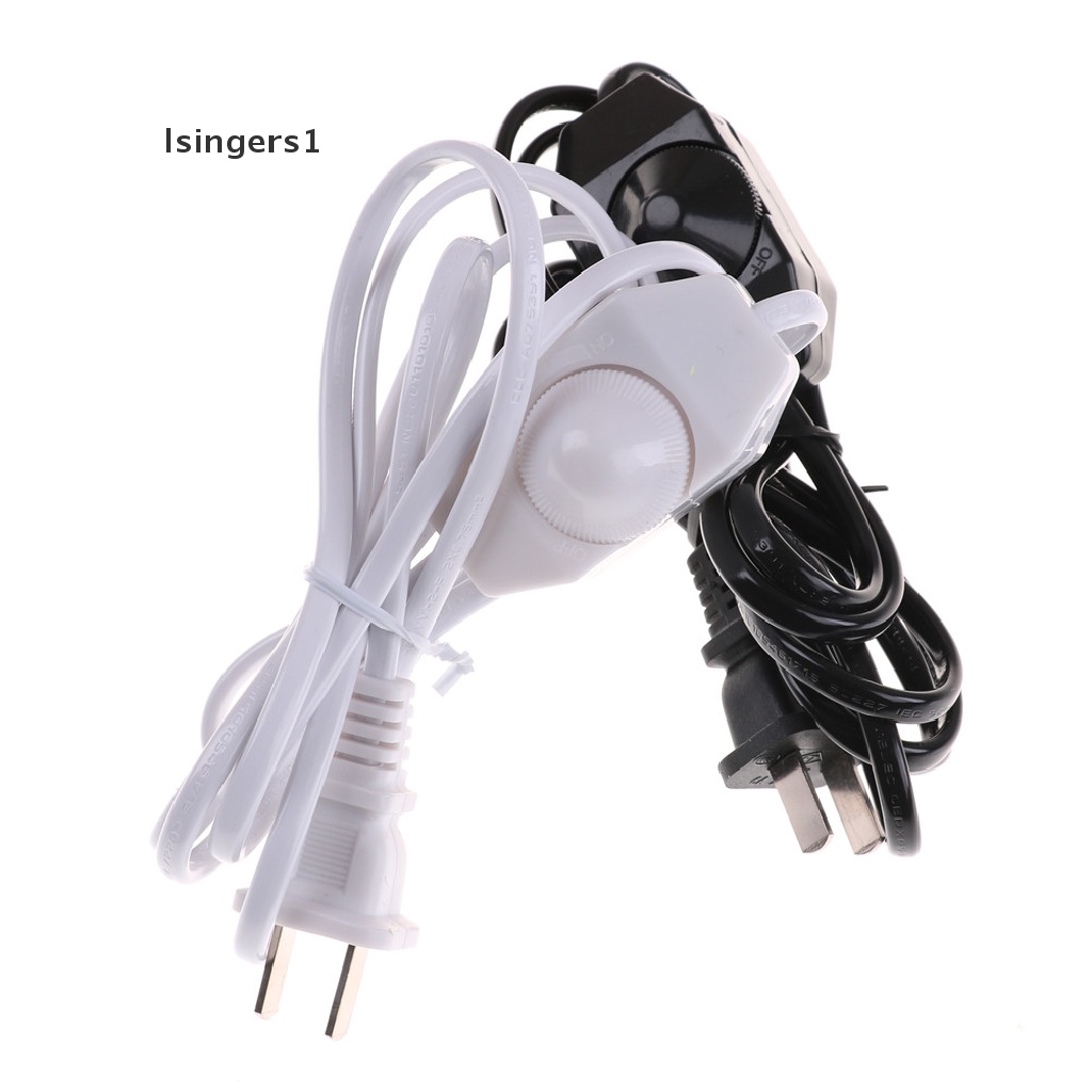 (lsingers1) Saklar Power Dimmer Lampu AC 220V / 110V Plug US Warna Putih / Hitam