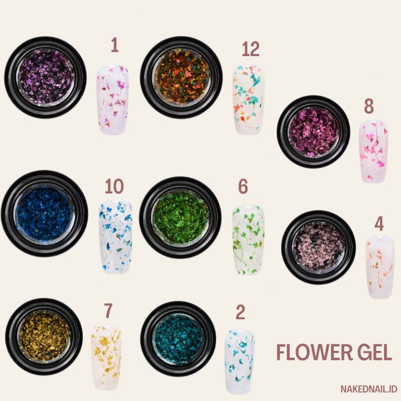 Kutek gel bunga flower gel kutek bunga nail art