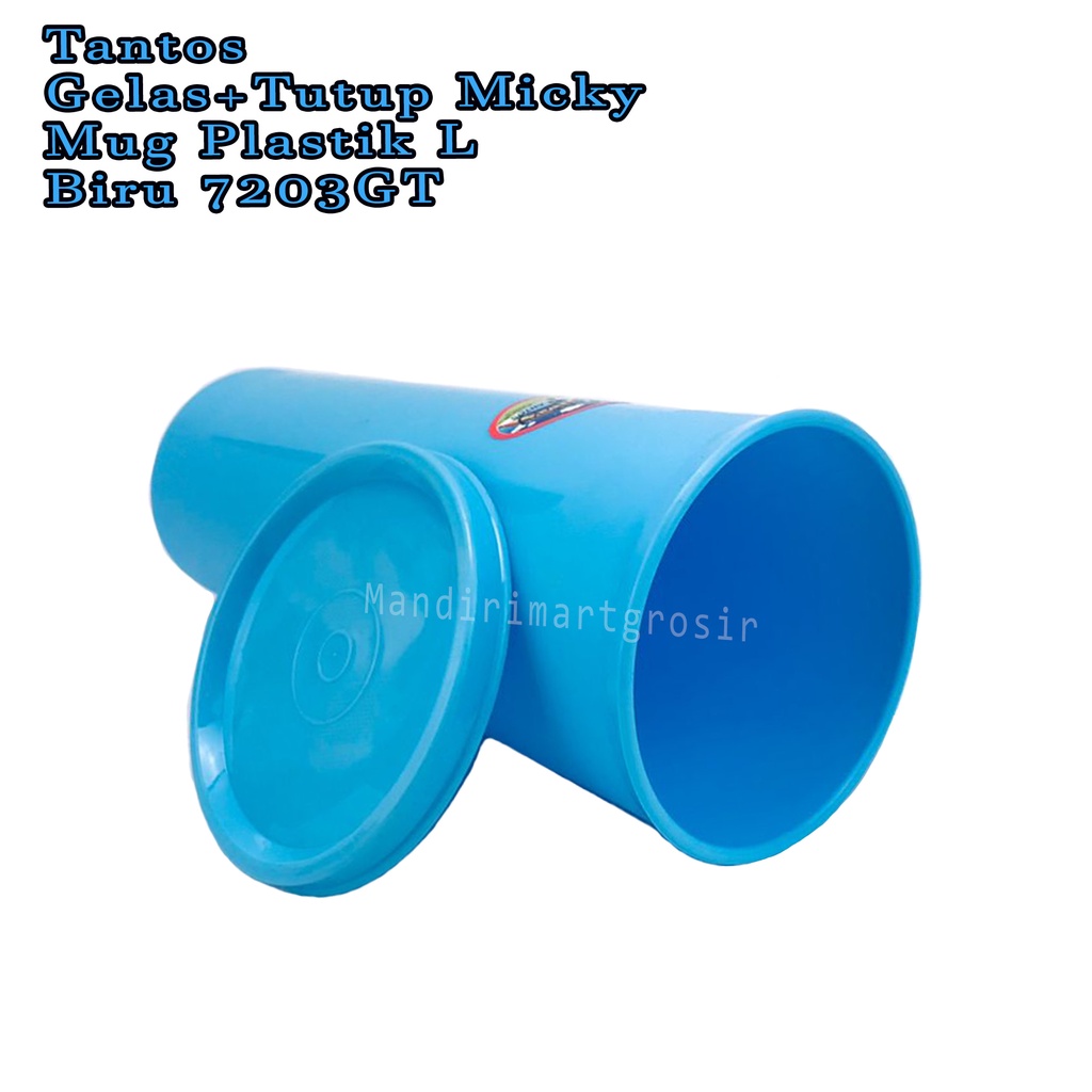 Gelas+Tutup Micky *Tantos * Mug Plastik (L) * Warna Biru 7203GT