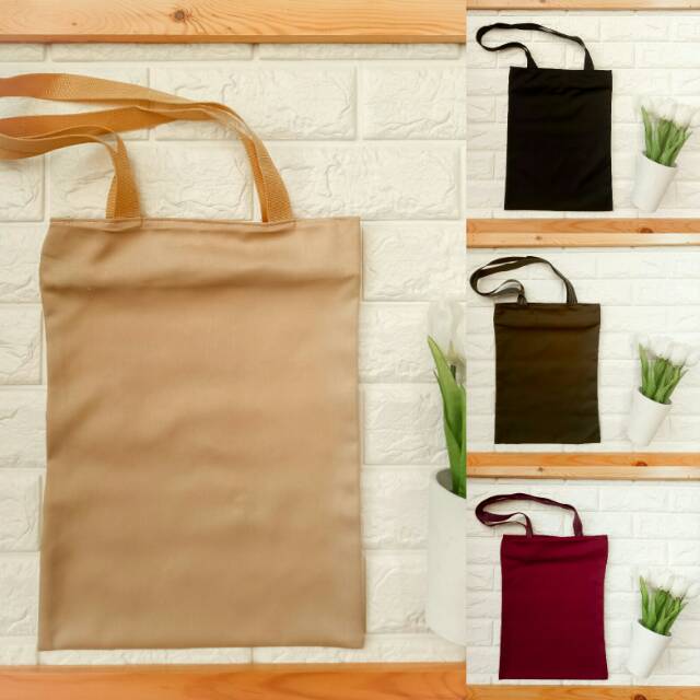 casual tote bag polos premium bahan drill halus