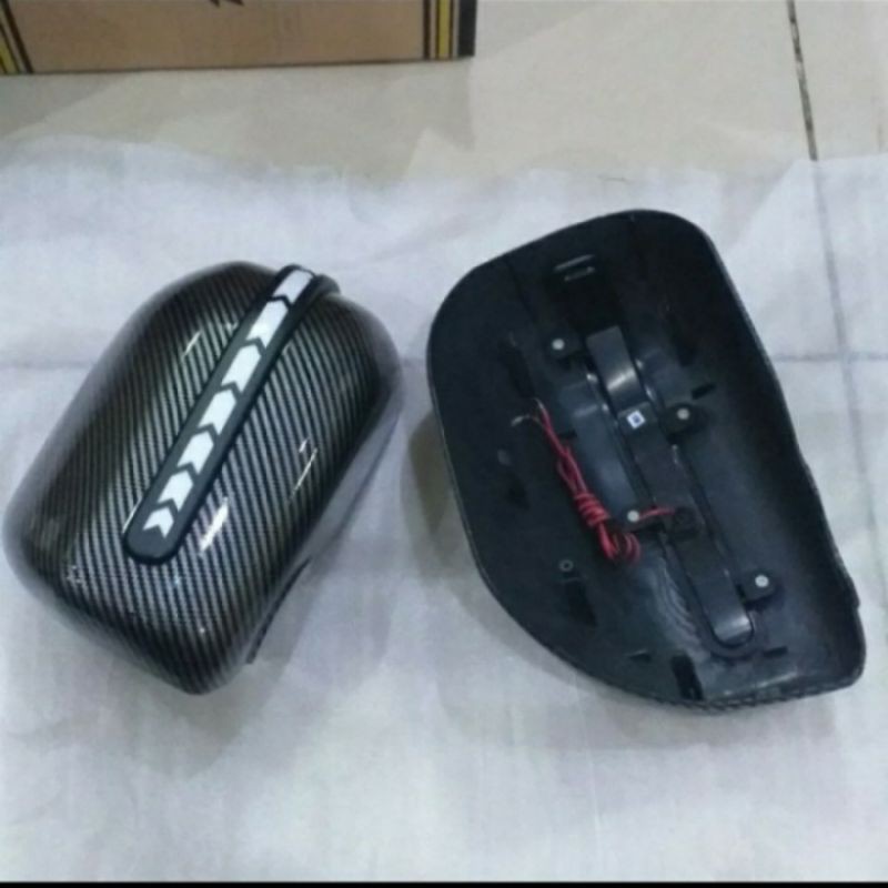cover spion / milror cover karbon / mobil Toyota avanza / lampu runing