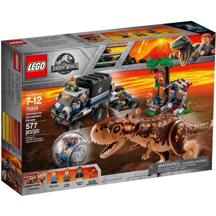 lego jurassic world carnotaurus gyrosphere escape set