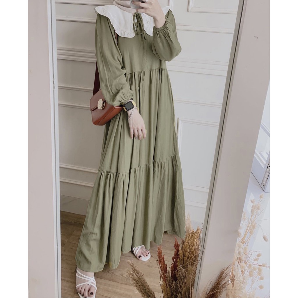 DEYARA MIDI DRESS / MIDI DRESS RAYON CRINCLE POLOS MODEL REMPEL SUSUN / MIDI DRESS POLOS BUSUI / MID