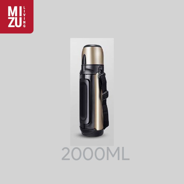 MIZU EXPEDITION 1500ml 2000ml Vacuum Thermos Bottle TAHAN 48 JAM Termos Botol Air Panas Air Es-2000ml GOLD