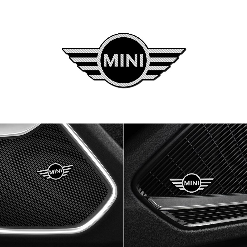 4pcs Stiker 3D Bahan Aluminum Untuk BMW Mini Cooper R56 R50 R53 R60 R61 F56 F55 F54 R55