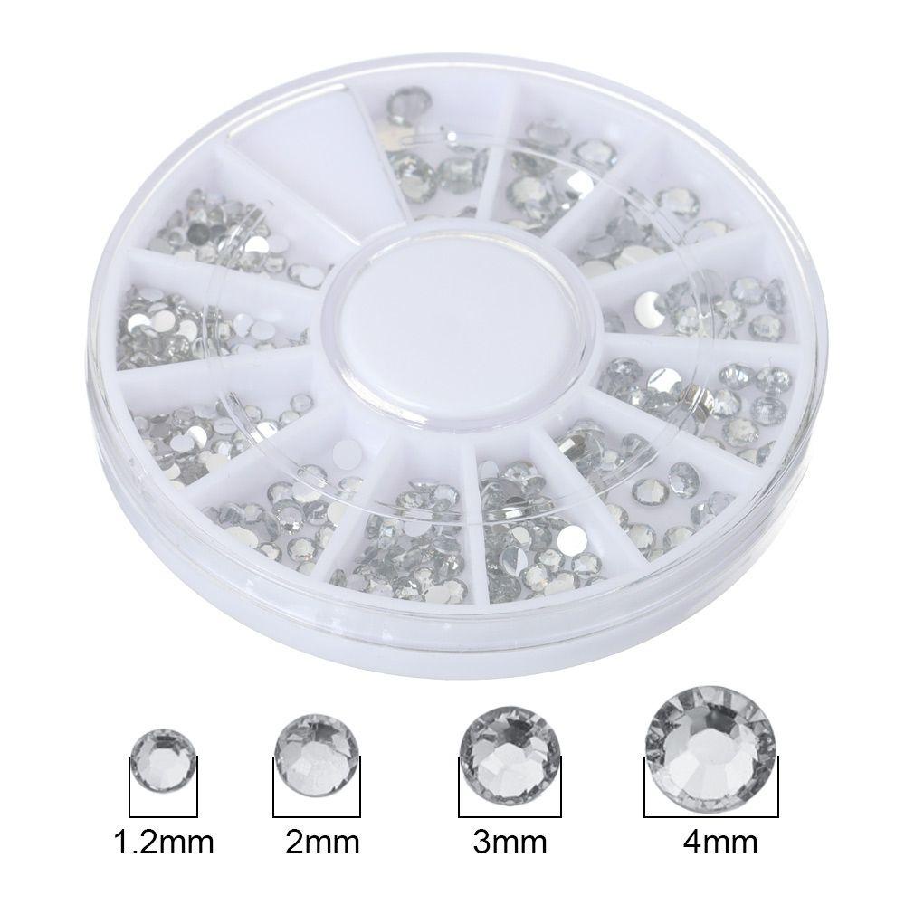 R-flower Nail Rhinestones Kotak Aksesoris Crystals Nails Art