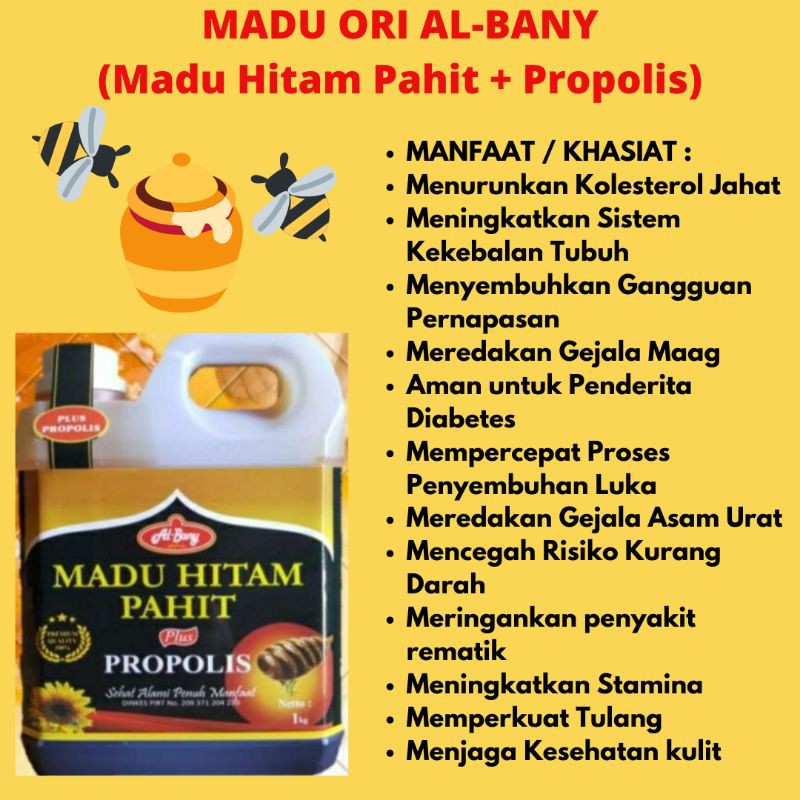 

MADU ORI AL BANY - MADU HITAM PAHIT PLUS PROPOLIS 1 KG