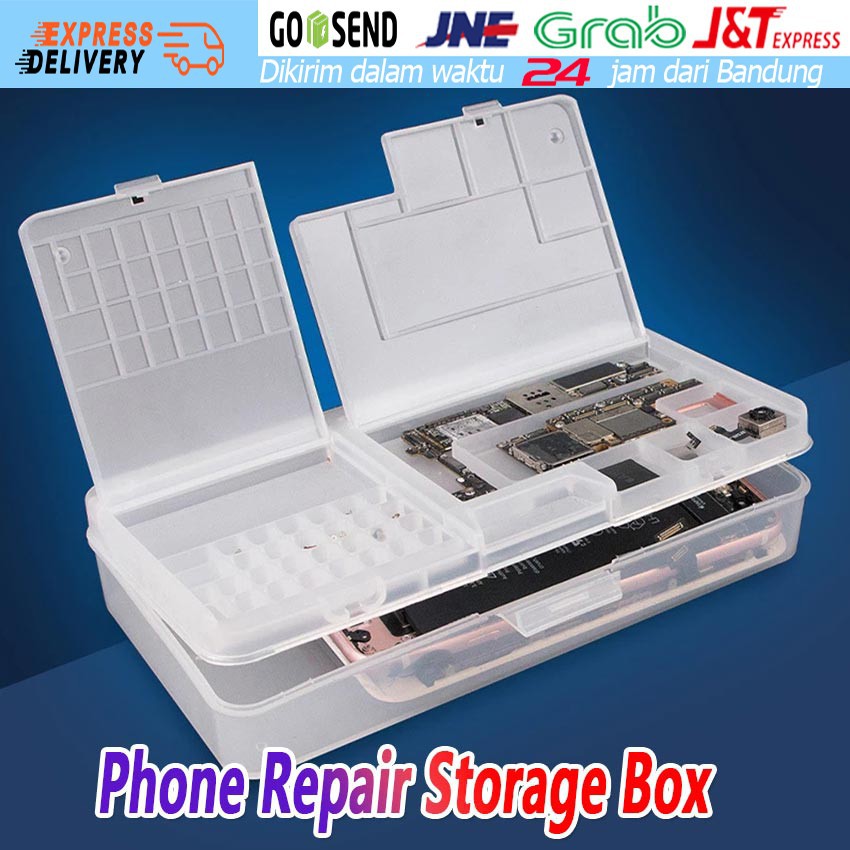 Double Layers Storage Box / Kotak Sparepart Tempat Alat Servis HP Handphone Repair Box