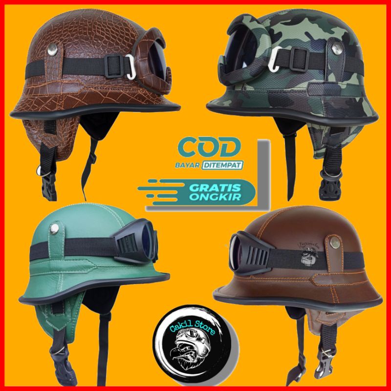 HELM RETRO MILENIAL NAZI HITAM/HELM NAZI HITAM/HELM/HELM RETRO NAZI KULIT/HELM KULIT