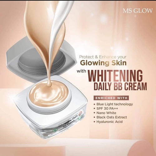 READY BB CREAM MS GLOW , MS GLOW ORIGINAL , WHITENING DAILY BB CREAM , MS GLOW WHITENING DAILY BB CR