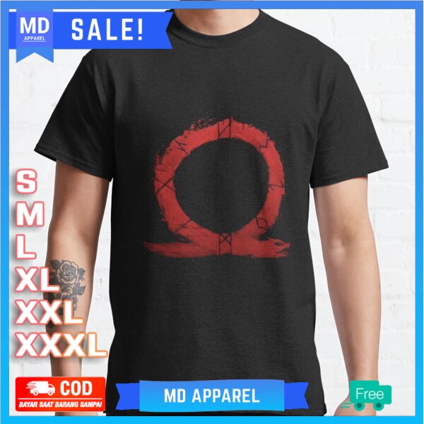 Kaos God of War Omega Logo Symbol T-Shirt Premium