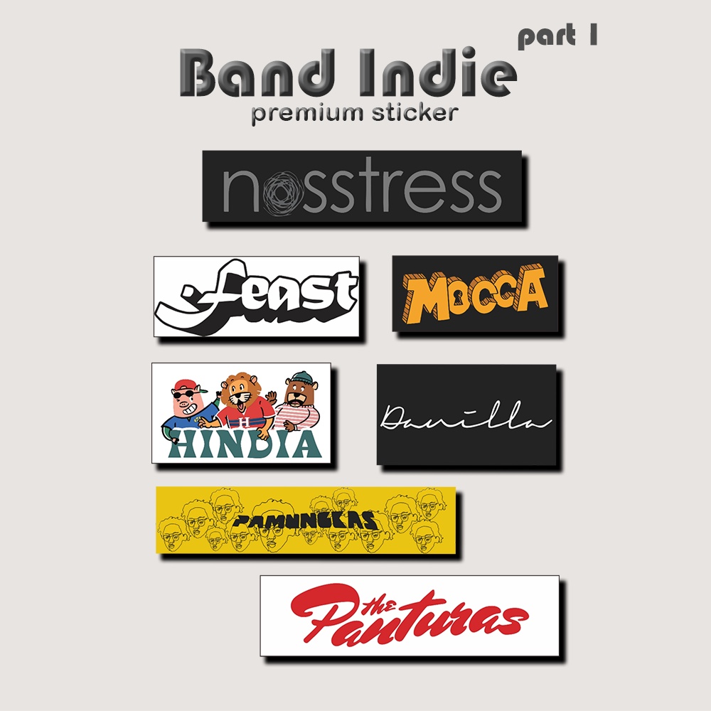 

Promo Sticker Stiker Pack Band Indie Indonesia Anti Air (Nosstress, Mocca, Feast, Hindia, Danilla, Pamungkas, The Panturas)