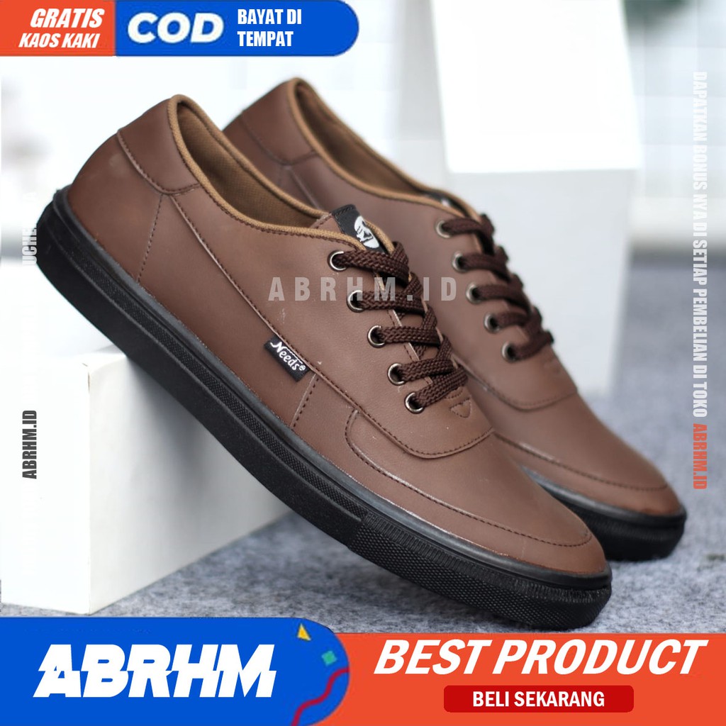 ABRHM x NED Sepatu Sneakers Casual Pria Sepatu Sneaker Cowok / Cowo Ori Sepatu Kasual Kerja Kuliah Kondangan Gaya Santai Keren Kekinian Original Murah Terlaris