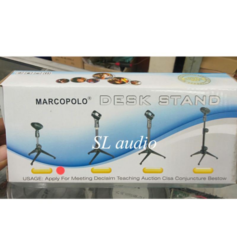 Stand Tiang Mic Meja Marcopolo Full besi Tatakan mic