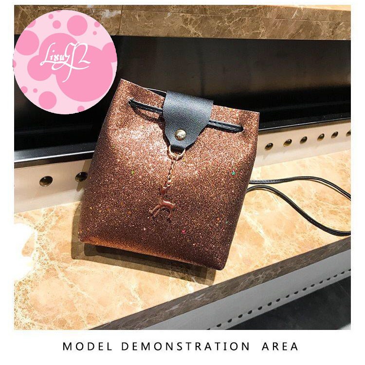 Tas Selempang Wanita - Sling Bag Glitter Terbaru - Tas Fashion Import Wanita - Tas Kecil - Tas cewe