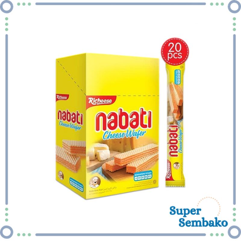 SNACK MAKANAN RINGAN WAFER RICHEESE NABATI KEJU / NABATI WAFER 7g BOX ISI 20 PCS BUNGKUS