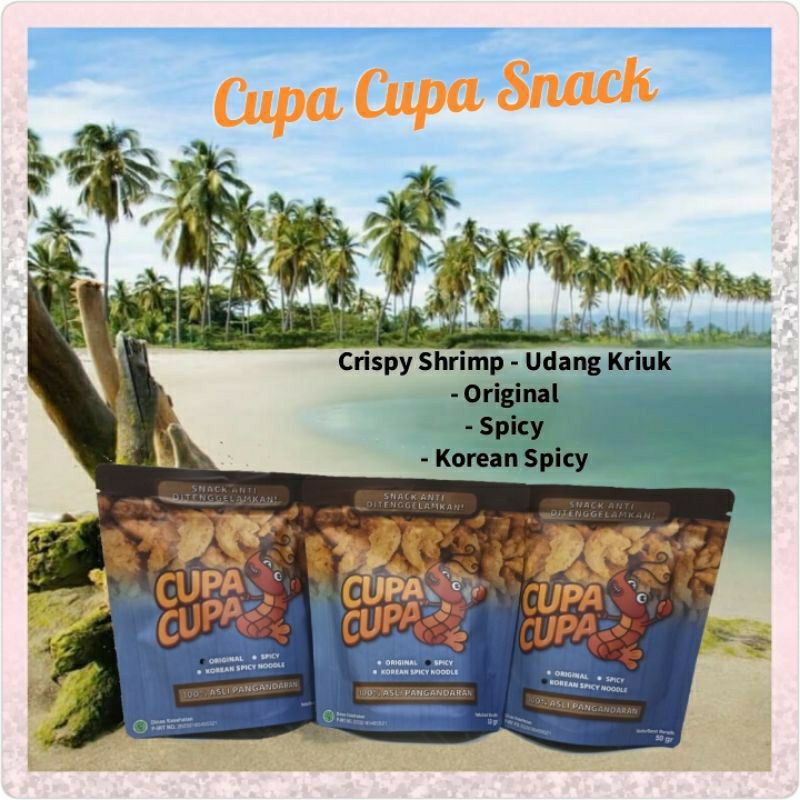

Cupa Cupa Snack Crispy Shrimp-Snack Cemilan Bergizi Seafood Udang Kriuk (Netto 50 Gram)