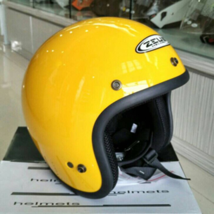Zeus 385C 385 yellow kuning pisang helm retro bogo impor
