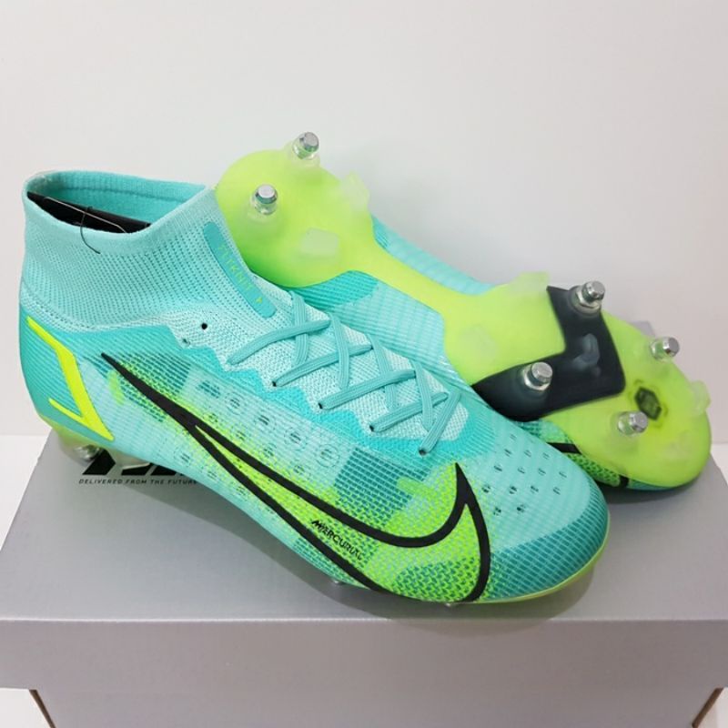 Sepatu Bola Nike Mercurial Superfly 8 Elite Lime Glow SG ( Pull Besi )