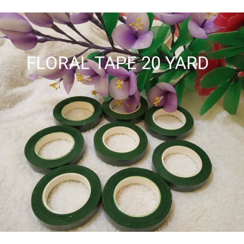 Grosir Floral tape 20 yard/Floraltape Bahan solasi pelipit bunga Stoking flower Murah/Kain Stoking.