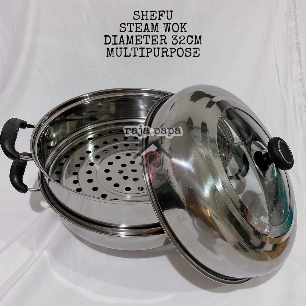 Rapa Steamer Steam Wok MULTIPURPOSE Shefu 32cm