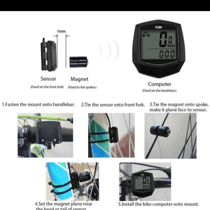 speedometer sepeda digital lcd waterproof anti air mtb odometer