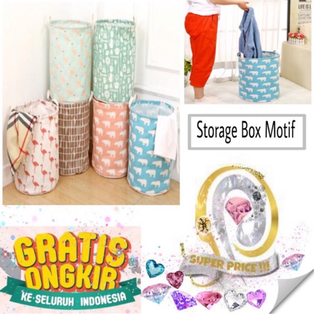 Box Keranjang  baju  karakter motif lipat  box keranjang  