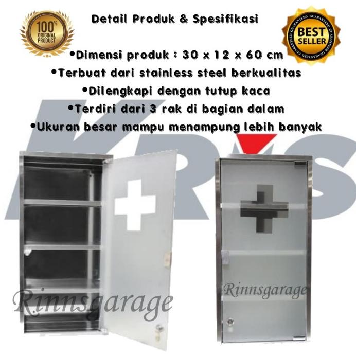 Box Penyimpanan Obat - Lemari Obat/Kotak Obat P3K Dinding Besi