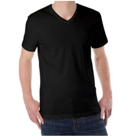 kaos polos pria kerah V neck