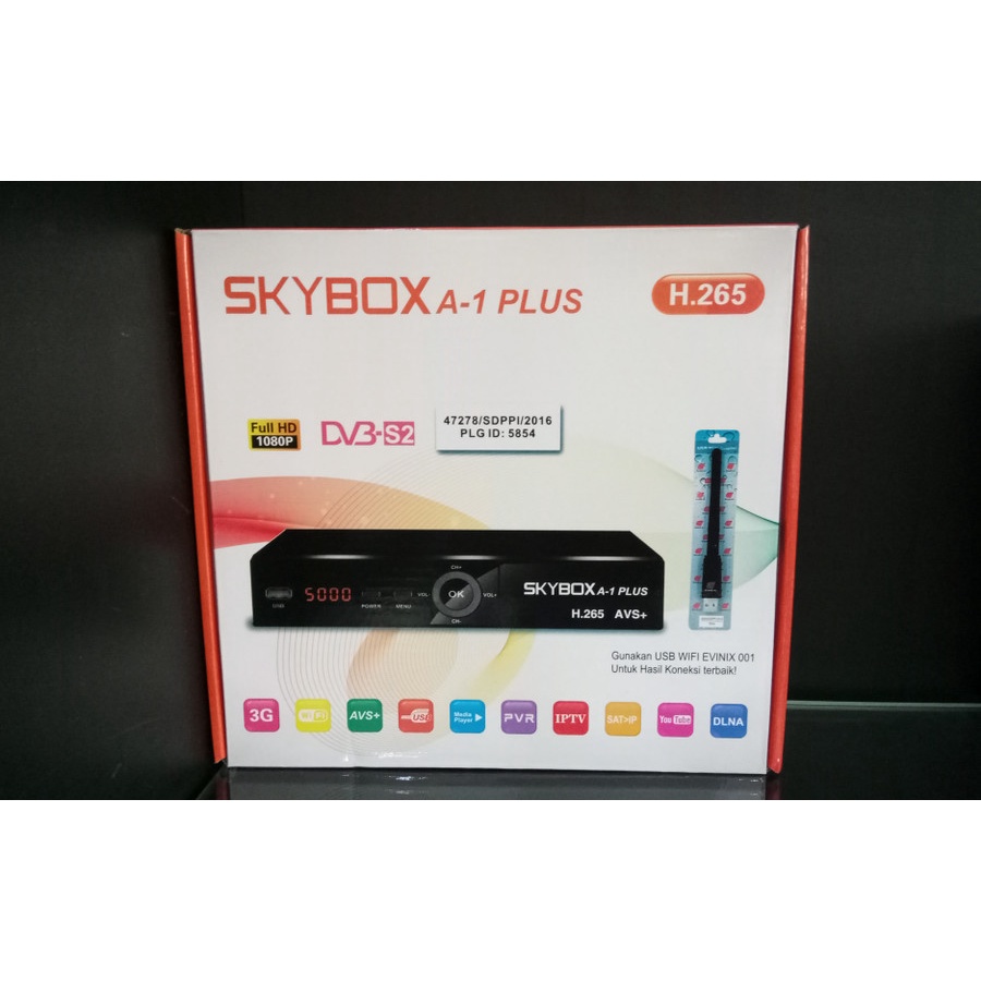 RECEIVER PARABOLA SKYBOX A1PLUS H265 HD