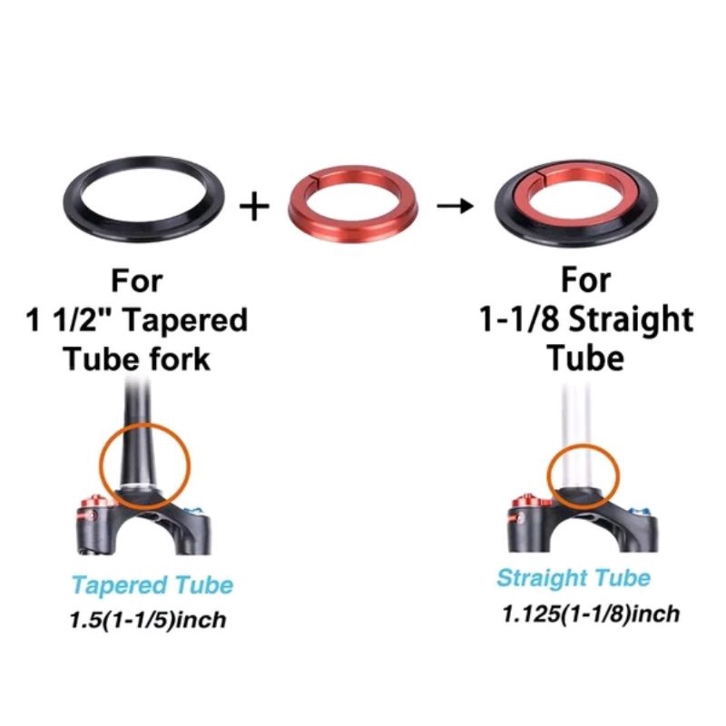 Headset ZTTO 42 52 mm Taper Tapered Full Bearing 42mm 52mm Tapper Tappered Taperred Fork Steertube sepeda mtb taper