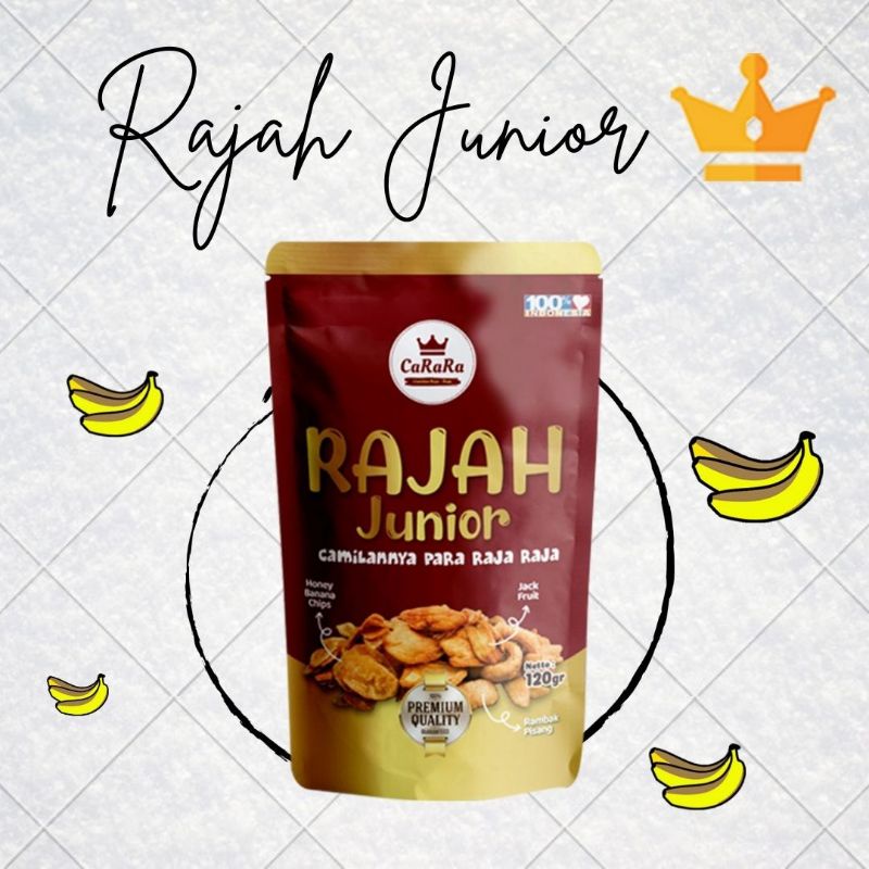 

Rajah Junior 120g Carara (rambak pisang, honey banana chips, Keripik Nangka)