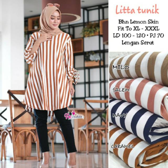 LITTA  TUNIK
(Motif garis- garis )