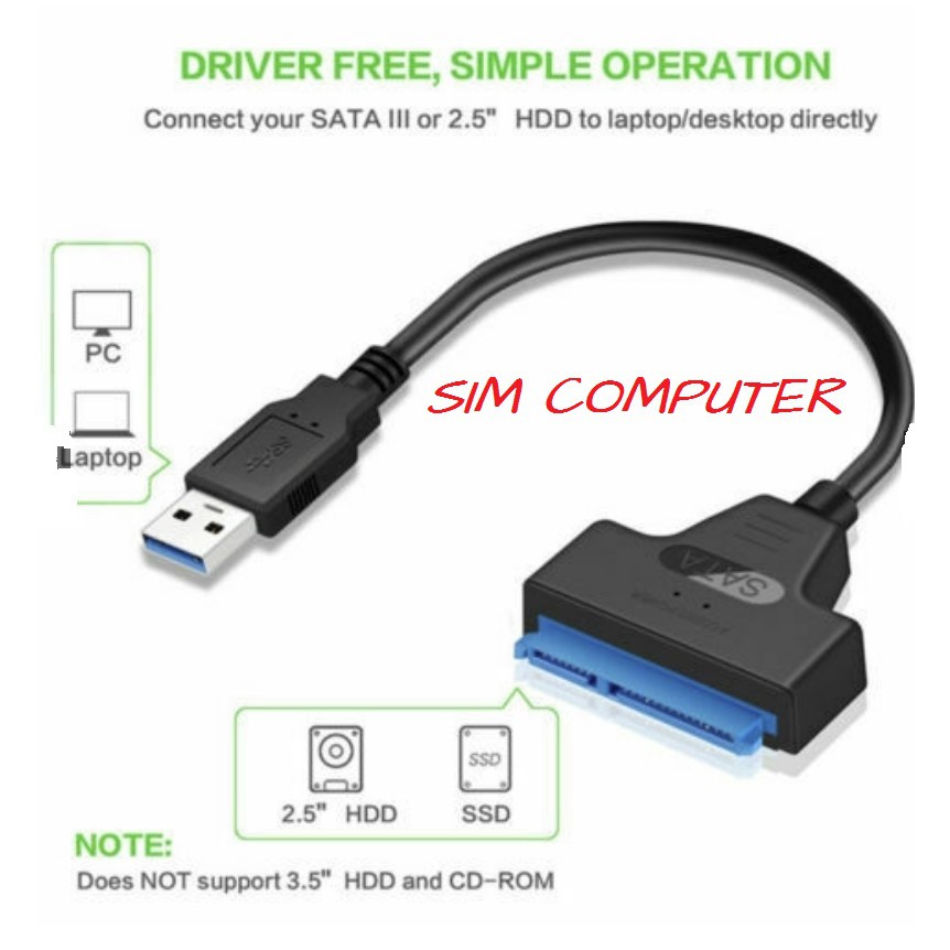 CONVERTER USB 2.0 TO SATA KABEL HDD SSD 2.5 INCH HARDDISK EXTERNAL