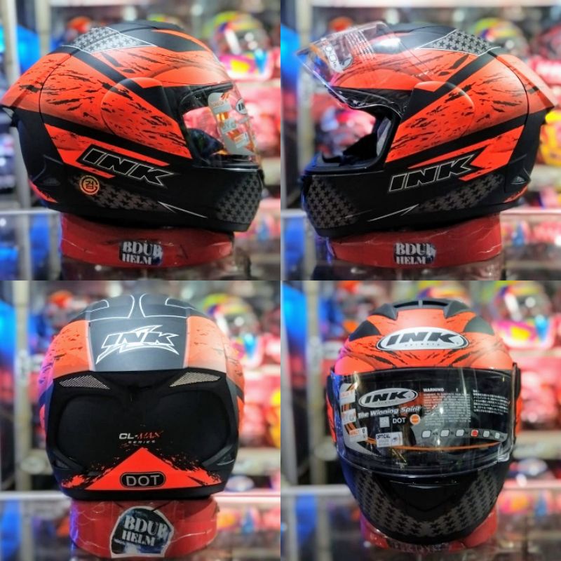 HELM INK CL-MAX SERI #7 BLACK/RED DOFF ORIGINAL 100% REAL PICT-INK SERI-7 RED DOF