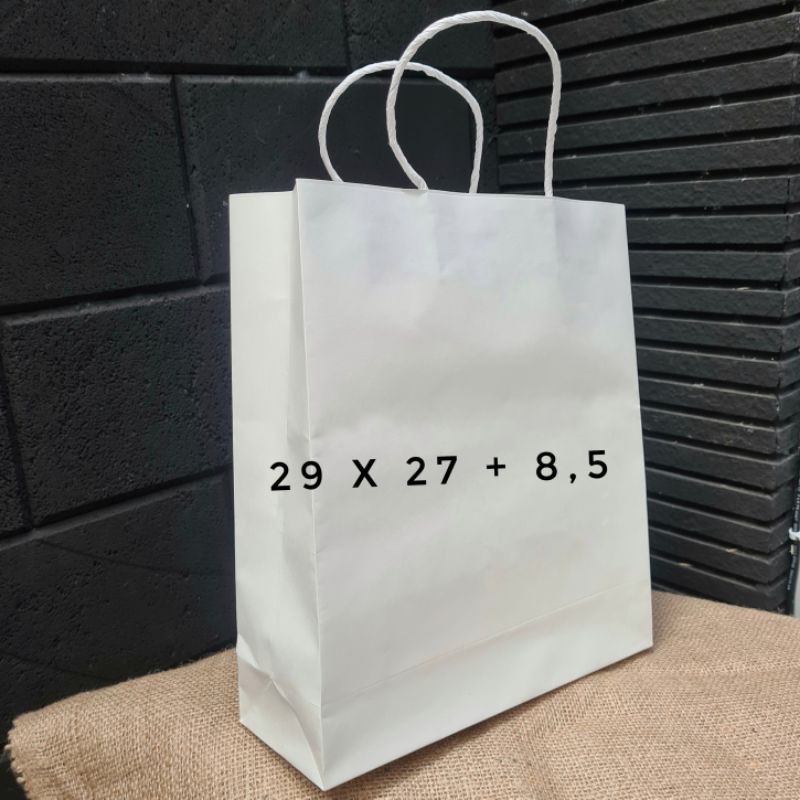

paper bag tebal shopping tas kantong belanja kertas kantong 29x27+8,5 beli kelipatan 12