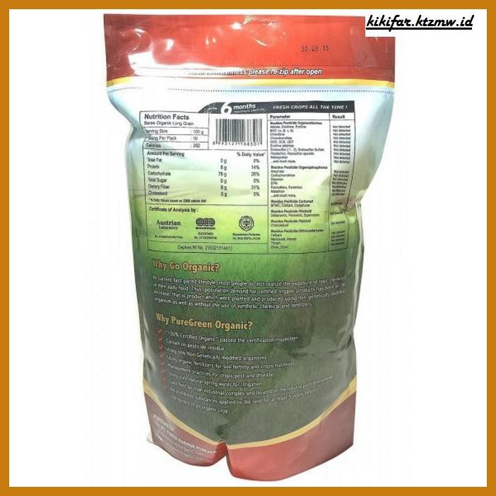 

ANEKA-BERAS- PURE GREEN BERAS ORGANIK 1KG - LONG GRAIN -BERAS-SEHAT.