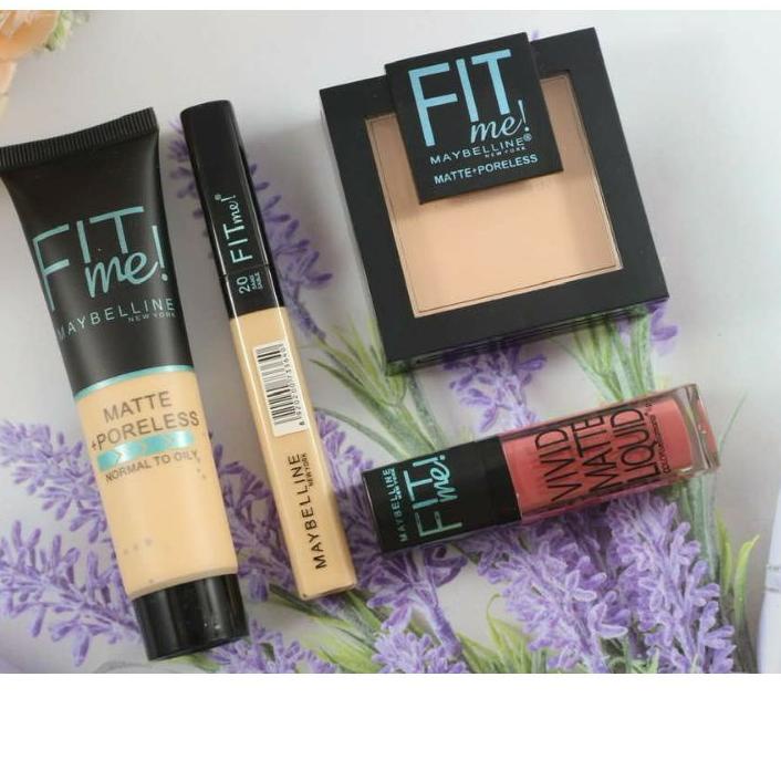 Maybeline Fit Me Set 3in1 / 4IN1 Make Up Set / MAKE UP SET MEIBELLINE FIT ME 3IN1