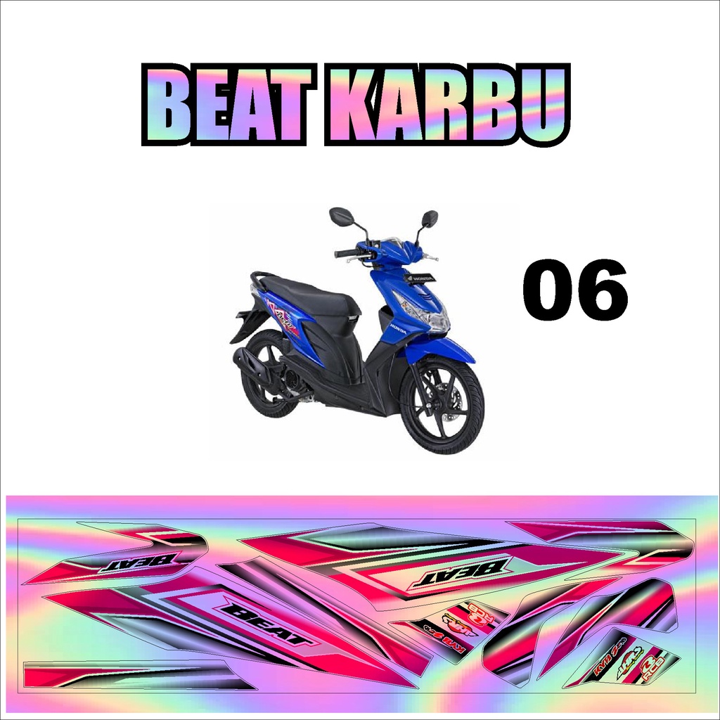 Sticker stiker HOLOGRAM Striping Beat Karbu - Sticker stiker List Variasi HOLOGRAM Honda Beat Karbu 