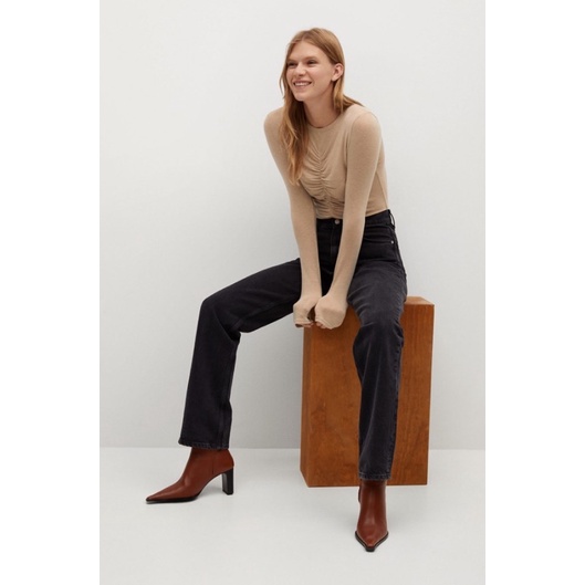 MNG neck ribbon blouse