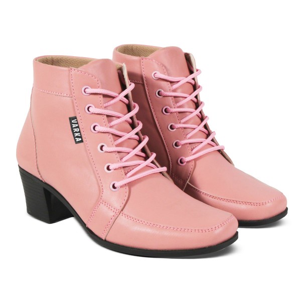 Sepatu Kasual Wanita V 3631 Brand Varka Sepatu Boots Fashion Semi formal Wanita Trendi Berkualitas - Pink