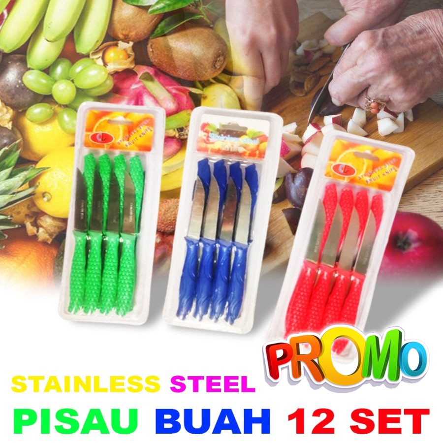 Pisau Dapur Mini Stainless Steel isi 12PCS - Pisau Sayur Dan Buah Serbaguna