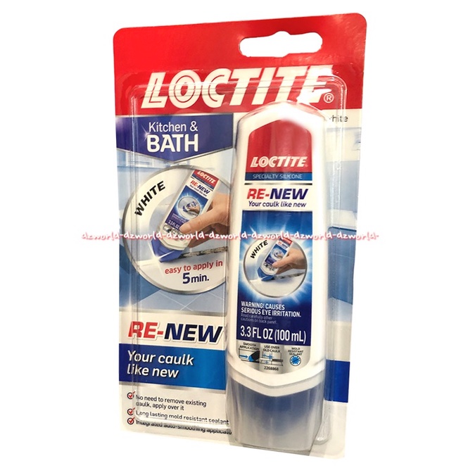 Loctite Kitchen &amp; Bath Renew Lem Loktited Lem Silikon Sealant Untuk Memperbaiki Dempul Keramik Marmer Lantai Dapur Stick Pen Loktaid