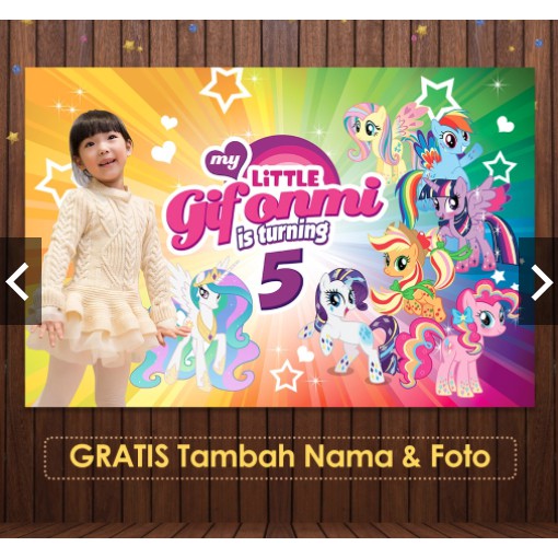 Banner Ulang Tahun / background ulang tahun anak tema little pony,cars,upin ipin, spongebob dll