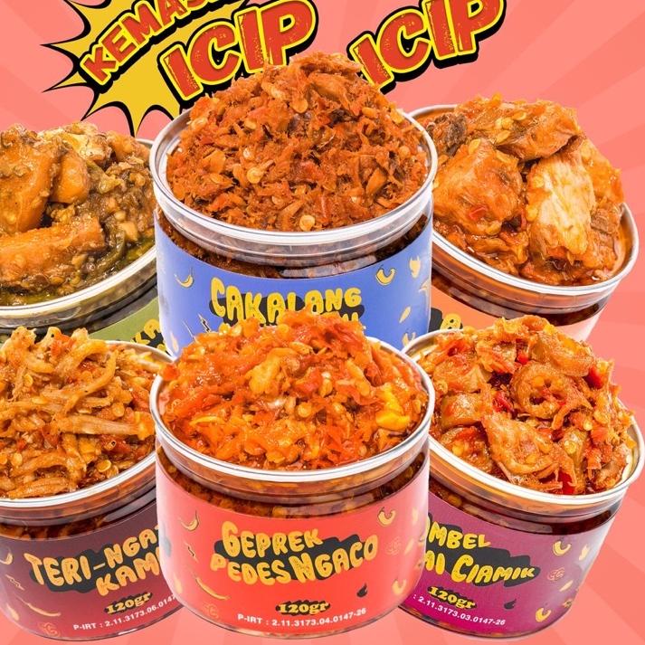 

Model baru - Eat Sambel - Kemasan Icip Sambel Geprek / Cumi / Ikan Ijo / Cakalang / Tuna Asap / Teri ..
