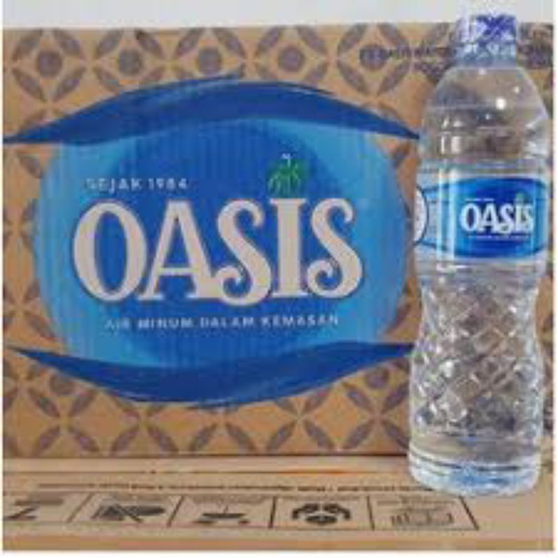 

Oasis air minum mineral 600 ml (1 pack =24botol ) GOJEK /GRAB ONLY