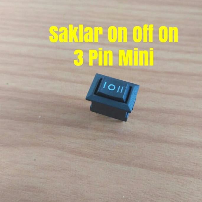 Saklar Kotak ON OFF ON 3 Pin - Switch Saklar 3 Pin - 3 Kaki Kecil Hitam